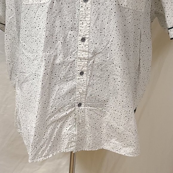 Truth Substance Common Sense Mens 4X White Polka Dot Short Sleeve Shirt - Picture 7 of 11
